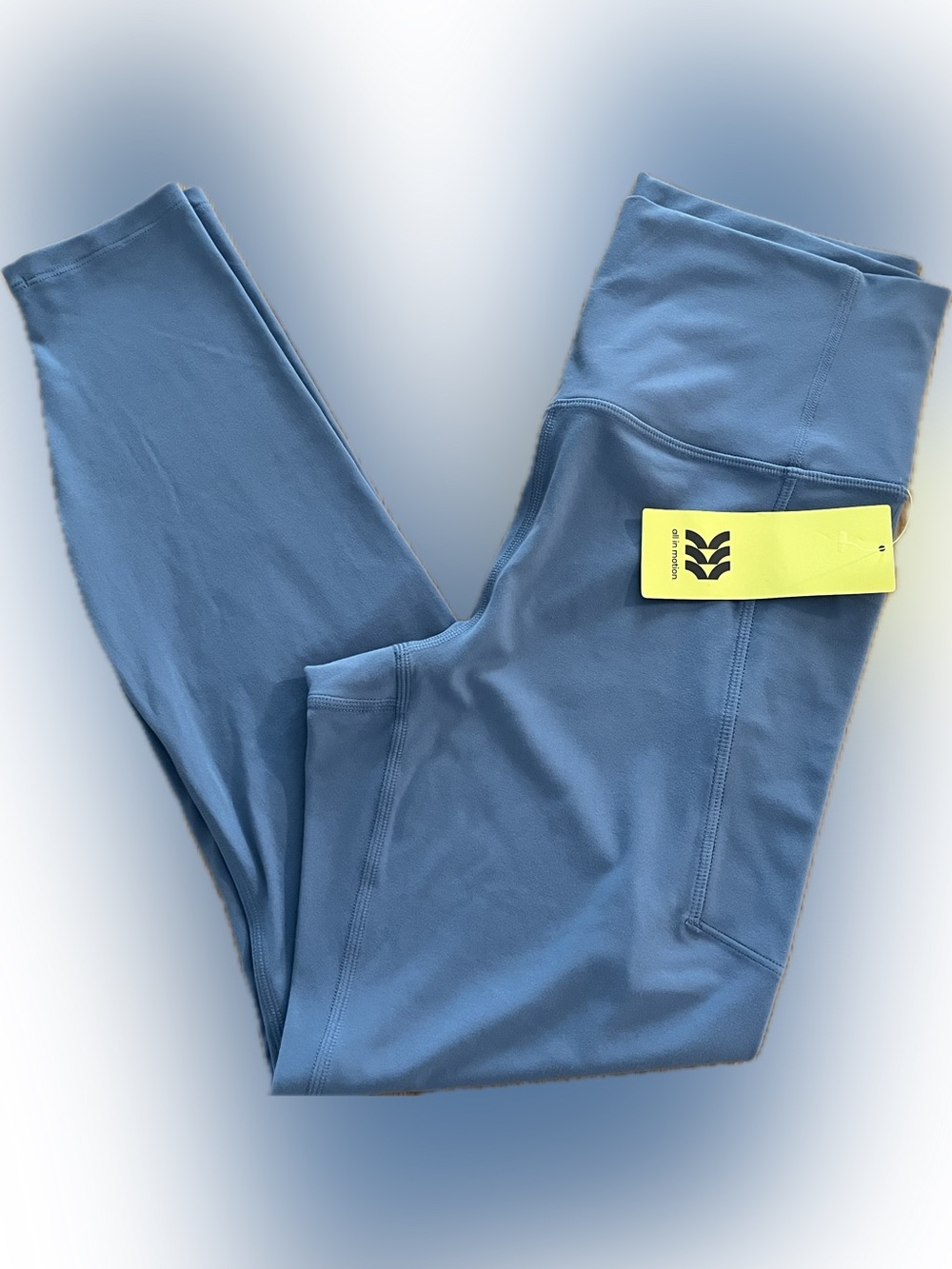 All in Motion Steel Blue High-Rise Leggings with Pockets NWT Size M